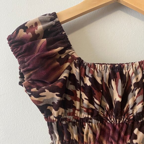 Handmade Children's 100% Cotton Corduroy Brown Tan Multicolour Dress - Picture 8 of 15